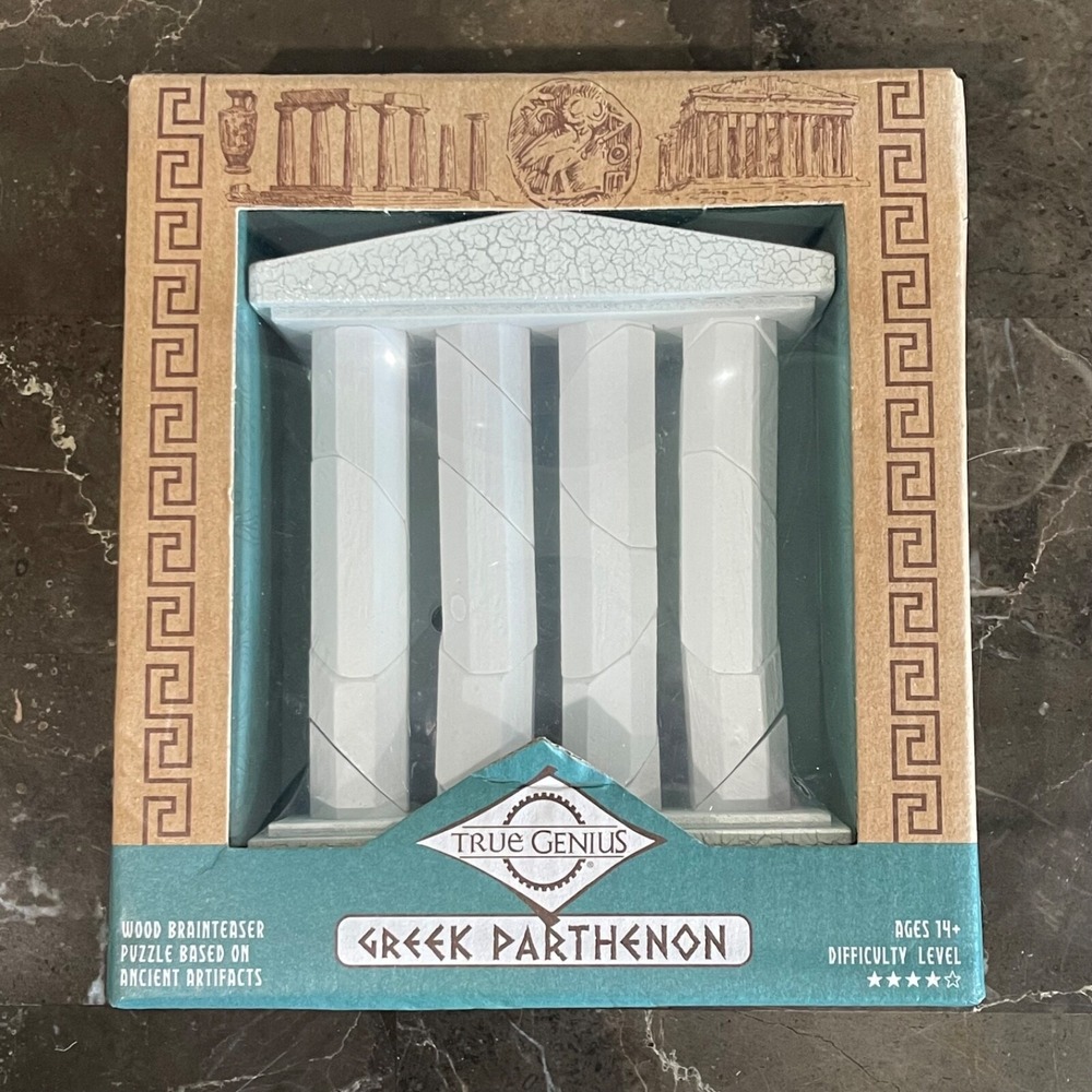 Greek Parthenon - 15-piece 3D Puzzle - Wooden Brainteaser Columns By True Genius